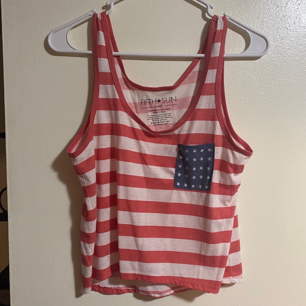 Fifth Sun patriotic crop tank